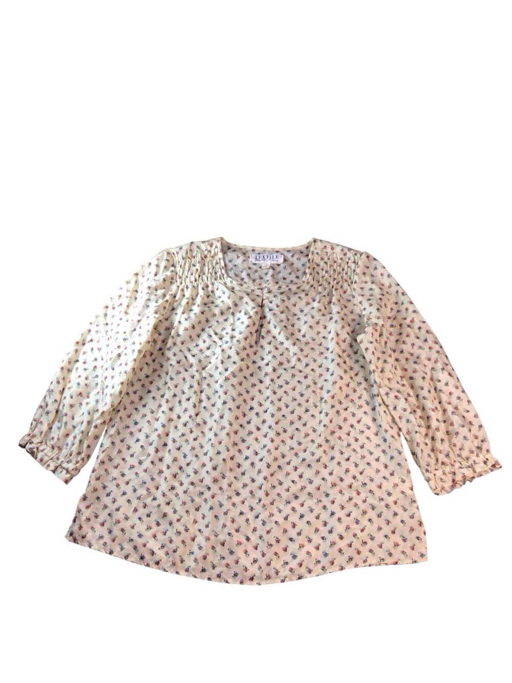 TEXTILE Elizabeth and James Floral Print Bohemian Blouse 100% Silk Small